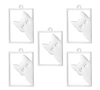 kkjoy 5Pcs DIY Dijes de Gato para Hacer Joyas y Manualidades, Colgante de Joyería de Acero Inoxidable para Hacer Collar Pendientes(Serie 3) (Estilo 7)