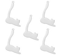 kkjoy 5Pcs DIY Dijes de Gato para Hacer Joyas y Manualidades, Colgante de Joyería de Acero Inoxidable para Hacer Collar Pendientes(Serie 3) (Estilo 11)