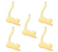 kkjoy 5Pcs DIY Dijes de Gato para Hacer Joyas y Manualidades, Or Colgante de Joyería de Acero Inoxidable para Hacer Collar Pendientes(Serie 3) (Estilo 11)