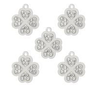 kkjoy 5Pcs DIY Dijes de Trébol de Cuatro Hojas para Hacer Joyas y Manualidades, Colgante de Joyería de Acero Inoxidable para Hacer Collar Pendientes (Estilo 6)