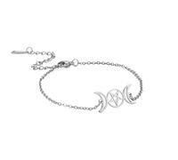 kkjoy Acero inoxidable Triple Luna Diosa Pulsera Cadena de Oro Plata Pentagrama para las mujeres niñas