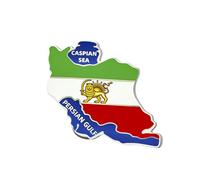 KKJOY Alfiler de Mapa Bandera Emblema de Irán de Acero Inoxidable Alfiler de Solapa Patriótico Unisex Color Bandera Joyería León Persa y Sol para Mujer Hombre(Estilo 14, Plata)
