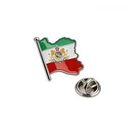KKJOY Alfiler de Mapa Bandera Emblema de Irán de Acero Inoxidable Alfiler de Solapa Patriótico Unisex Color Bandera Joyería León Persa y Sol para Mujer Hombre(Estilo 4, Plata)