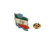 KKJOY Alfiler de Mapa Bandera Emblema de Irán de Acero Inoxidable Alfiler de Solapa Patriótico Unisex Color Bandera Joyería León Persa y Sol para Mujer Hombre(Estilo 15, Oro)