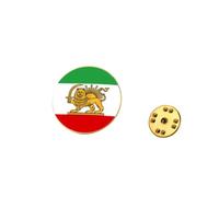 KKJOY Alfiler de Mapa Bandera Emblema de Irán de Acero Inoxidable Alfiler de Solapa Patriótico Unisex Color Bandera Joyería León Persa y Sol para Mujer Hombre(Estilo 21, Oro)