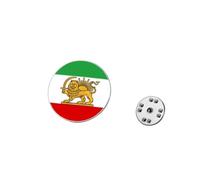 KKJOY Alfiler de Mapa Bandera Emblema de Irán de Acero Inoxidable Alfiler de Solapa Patriótico Unisex Color Bandera Joyería León Persa y Sol para Mujer Hombre(Estilo 21, Plata)