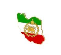 KKJOY Alfiler de Mapa Bandera Emblema de Irán de Acero Inoxidable Alfiler de Solapa Patriótico Unisex Color Bandera Joyería León Persa y Sol para Mujer Hombre(Estilo 8, Oro)