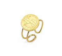 kkjoy Anillo Ajustable con Mapa Mundial Patrón de Globo Terráqueo Viajeros