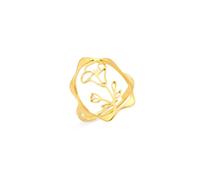 kkjoy Anillo con Flores de Nacimiento de Acero Inoxidable Anillo con Flores de Cumpleaños Ajustable Joyería para Mujeres y Hombres(09-Sept-Gloria de Mañana, Oro)