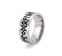 kkjoy Anillo de acero inoxidable con 24 runas, ancho de nudo celta irlandés, anillo retro negro, anillo vintage gótico para hombres y mujeres, regalo de cumpleaños