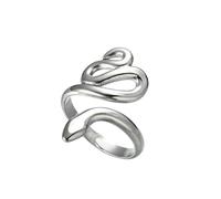 kkjoy Anillo de Dedo Envolvente de Serpiente de Acero Inoxidable Vintage Anillos de Dedo Abierto Ajustable Rockero Gótico Joyería para Mujer Hombre