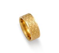 kkjoy Anillo de Flor de la Vida de Acero Inoxidable Anillo de Flor de Seis Pétalos Anillo de Promesa Joyería para Mujeres con Encanto Señoras