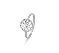 kkjoy Anillo Flor de la Vida de Acero inoxidable Anillo de promesa Flores Eternas Geometría Sagrada Mandala Joyería para Mujer(Estilo 6,Plata, Diámetro 17 mm)