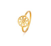 kkjoy Anillo Flor de la Vida de Acero inoxidable Anillo de promesa Flores Eternas Geometría Sagrada Mandala Joyería para Mujer(Estilo 6,Oro, Diámetro 19 mm)