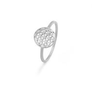 kkjoy Anillo Flor de la Vida de Acero inoxidable Anillo de promesa Flores Eternas Geometría Sagrada Mandala Joyería para Mujer(Estilo 4,Plata, Diámetro 19 mm)