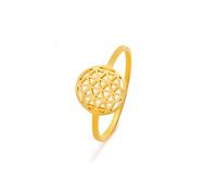 kkjoy Anillo Flor de la Vida de Acero inoxidable Anillo de promesa Flores Eternas Geometría Sagrada Mandala Joyería para Mujer(Estilo 4,Oro, Diámetro 18 mm)