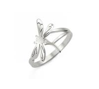 kkjoy Anillo Libélula de Acero Inoxidable Anillos Elfos Voladores Adorables Insectos Anillos de Eternidad Apilables Anillo de Promesa Joyas para Mujeres Encantadoras Damas
