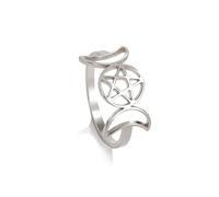 kkjoy Anillo Triple Luna Diosa de Acero Inoxidable Anillo Pentagrama Fase Lunar Amuleto Anillo Promesa Magia Wicca Joyería Regalo Para Mujeres Niñas