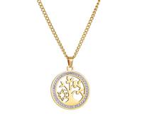 kkjoy Collar Árbol de la Vida de Cristal de Acero Inoxidable Colgante Árbol Genealógico Joyería Espiritual Inspirada en la Naturaleza para Mujeres Hombres(Estilo 3, Oro)