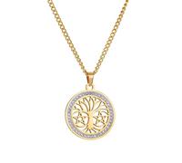 kkjoy Collar Árbol de la Vida de Cristal de Acero Inoxidable Colgante Árbol Genealógico Joyería Espiritual Inspirada en la Naturaleza para Mujeres Hombres(Estilo 9, Oro)