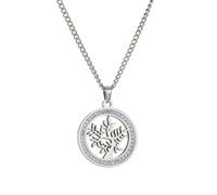 kkjoy Collar Árbol de la Vida de Cristal de Acero Inoxidable Colgante Árbol Genealógico Joyería Espiritual Inspirada en la Naturaleza para Mujeres Hombres(Estilo 10, Plata)