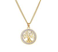 kkjoy Collar Árbol de la Vida de Cristal de Acero Inoxidable Colgante Árbol Genealógico Joyería Espiritual Inspirada en la Naturaleza para Mujeres Hombres(Estilo 8, Oro)