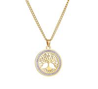 kkjoy Collar Árbol de la Vida de Cristal de Acero Inoxidable Colgante Árbol Genealógico Joyería Espiritual Inspirada en la Naturaleza para Mujeres Hombres(Estilo 5, Oro)