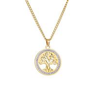 kkjoy Collar Árbol de la Vida de Cristal de Acero Inoxidable Colgante Árbol Genealógico Joyería Espiritual Inspirada en la Naturaleza para Mujeres Hombres(Estilo 1, Oro)