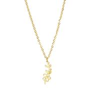 kkjoy Collar Colgante con Flores de Nacimiento de Acero Inoxidable Joyas Flores de Cumpleaños para Mujeres Encantadoras(05-May-Espino Blanco, Oro)