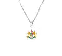 kkjoy Collar con Emblema y Bandera de Irán de Acero Inoxidable Unisex Colgante Patriótico joyería con León Persa y Sol para Mujer Hombre(Forma de Corazón - Emblema de Irán, Plata)