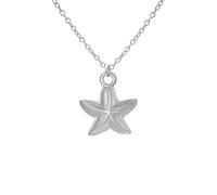 kkjoy Collar Con Estrella de Mar de Acero Inoxidable Colgante Marítimo Vacaciones en la Playa Joyería para Mujer Hombre Amantes del Mar(Plata)