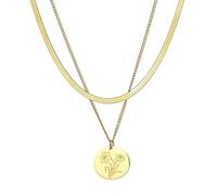 kkjoy Collar con Flores de Cumpleaños de Acero Inoxidable Colgante Flores de Nacimiento Joyas para Mujeres Encantadoras(03-Mar-Kalanchoe, Oro)