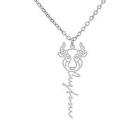 kkjoy Collar Constelación Signos del Zodiaco Personalizado con Nombre de Acero Inoxidable Joyería de Astrología para Mujer Hombre (Tauro)