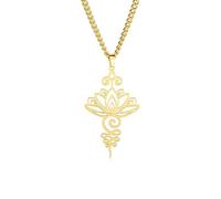 kkjoy Collar de Loto Unalome de Acero inoxidable Collar Colgante Flor de Loto Símbolo de Yoga Joyas Budismo Inspirational para Mujeres Chicas