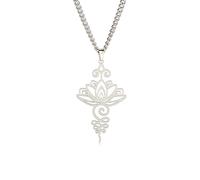 kkjoy Collar de Loto Unalome de Acero inoxidable Collar Colgante Flor de Loto Símbolo de Yoga Joyas Budismo Inspirational para Mujeres Chicas