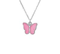 kkjoy Collar de Mariposa Esmaltado Colorido de Acero Inoxidable Colgante de Insecto Animal Bohemio Joyas de Elfos Voladores para Mujeres(Rosa)