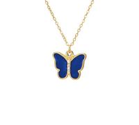 kkjoy Collar de Mariposa Esmaltado Colorido de Acero Inoxidable Colgante de Insecto Animal Bohemio Joyas de Elfos Voladores para Mujeres(Azul Marino)