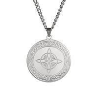 kkjoy Collar de Nudo de Bruja de Acero Inoxidable Con Colgante Celta Mágico Wiccano - Amuleto de Brujería para Mujeres y Hombres
