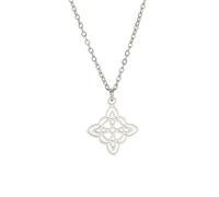 kkjoy Collar de Nudo de Bruja de Acero Inoxidable con Nudo Mágico Pagano, Símbolo Wiccano, Colgante de 4 Puntas con Nudo Celta para Mujeres y Niñas