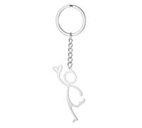kkjoy Divertido Garabato de Acero Inoxidable Colgante de Gesto de Amor Expresivo Bolso Accesorios Para Mujer Hombre (Plata)