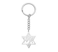 kkjoy Llavero Árbol de la Vida con Estrella de David de Acero Inoxidable Llavero Colgante Hexagrama Bolso Accesorios para Mujeres Hombres
