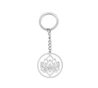 kkjoy Llavero con Colgante de Loto en Acero Inoxidable Flor de Loto Símbolo de Yoga Budismo Unalome Llavero Bolso Accesorios Regalos para Mujeres Niñas