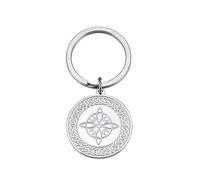 kkjoy Llavero Nudo de Brujas de Acero Inoxidable Nudo Mágico Símbolo Pagano Wiccano Colgante Nudo Celta de 4 Puntas Brujería Llavero Bolso Accesorios Regalos para Mujeres Niñas