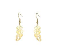 KKJOY Pendientes Colgantes Rosa Nota Agudos de Acero Inoxidable Pendientes Notas Florecen en Rosa Clave de Sol Joyas Regalo para Mujeres Amantes de la Música