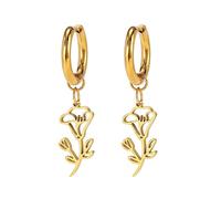 KKJOY Pendientes con Flores de Nacimiento de Acero Inoxidable Chapados en Oro Pendientes con Flores de Cumpleaños Joyas para Mujeres Encantadoras(09-Sept-Gloria de Mañana)