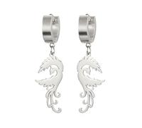 KKJOY Pendientes de Aro con Colgante de Fénix de Acero Inoxidable Pendientes de Animales Mitológicos Pájaro Amuleto de Renacimiento de Fénix Joyas de Protección para Mujeres Niñas