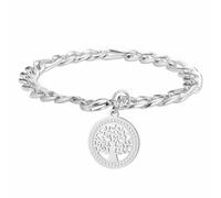 kkjoy Pulsera Árbol de la Vida de Cristal de Acero Inoxidable Colgante Árbol Genealógico Joyería Espiritual Inspirada en la Naturaleza para Hombres y Mujeres(Plata)