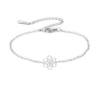 kkjoy Pulsera Flor de la Vida de Acero Inoxidable Pulsera Nudo Celta Flor de la Eternidad Inspirational Amuleto Joyas para Mujeres Señoras con Encanto (Plata)