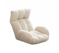 KKJPL Silla De Piso con Respaldo, Cómoda Silla De Lectura Ergonómica Acolchada, Cama Cama, 5 Posiciones Ajustables, For Sala De Estar Y Dormitorio(White)