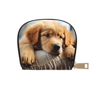 KKLWEGU Lazy Dog Puppy - Cartera para tarjetas de crédito, cartera de cuero con cremallera para mujeres y señoras con bloqueo RFID, monedero pequeño, cartera de acordeón, regalo